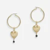 Hoop earrings with heart pendant