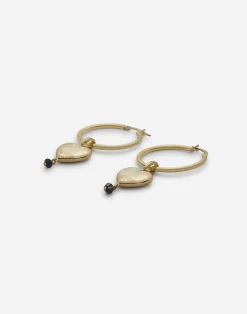 Hoop earrings with heart pendant