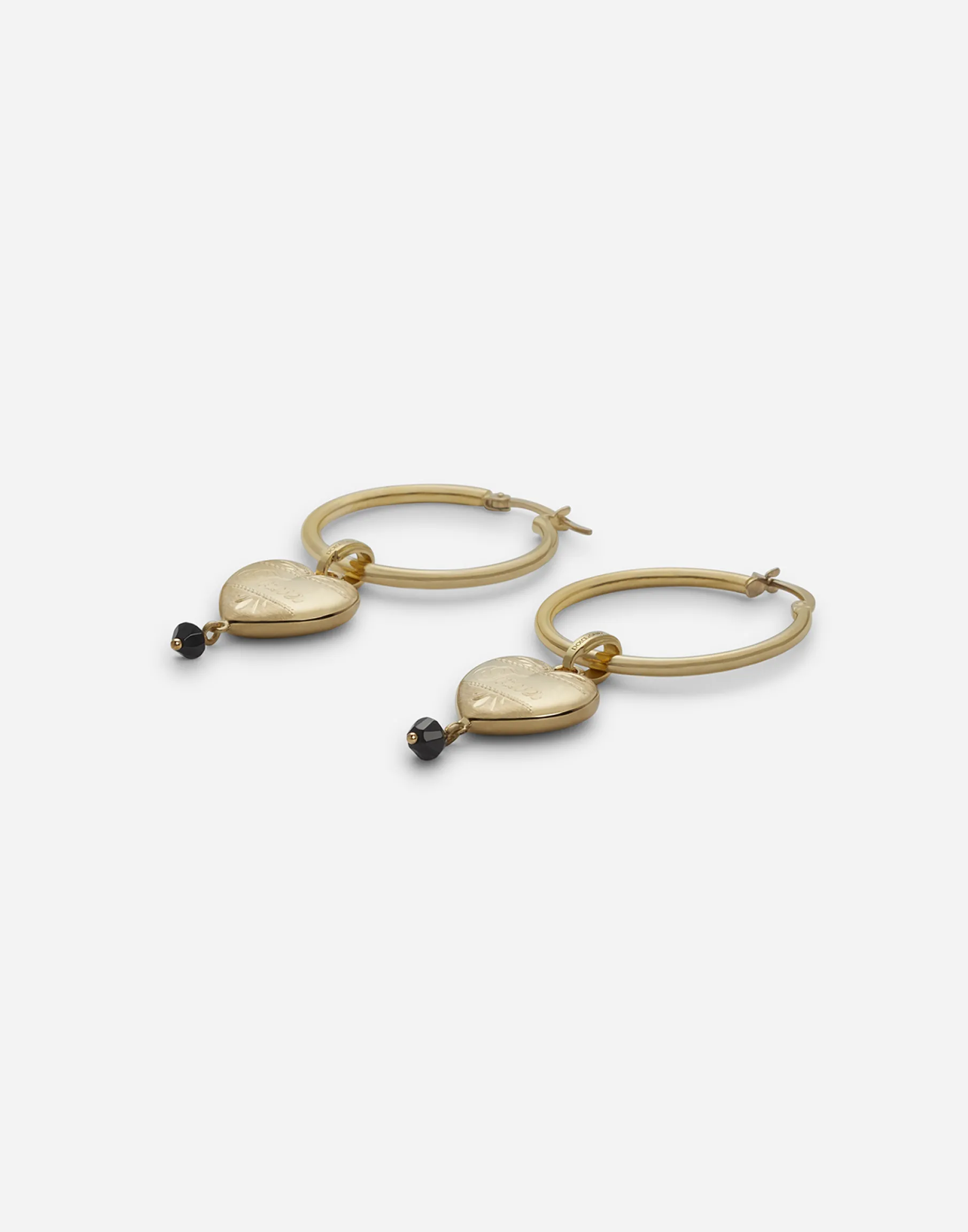 Hoop earrings with heart pendant