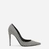 Houndstooth fabric pumps