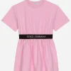 Interlock dress with branded elastic
