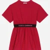 Interlock dress with branded elastic