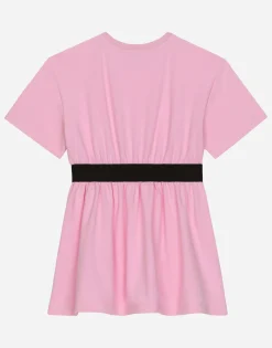 Interlock dress with branded elastic