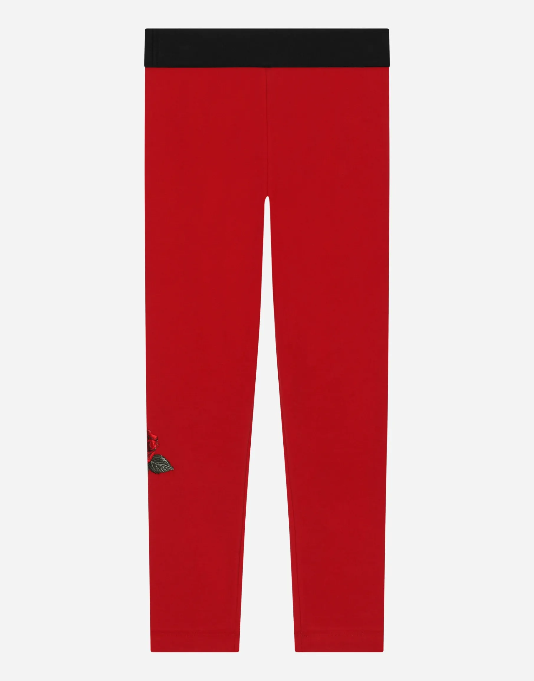 Interlock leggings with logo and rose print