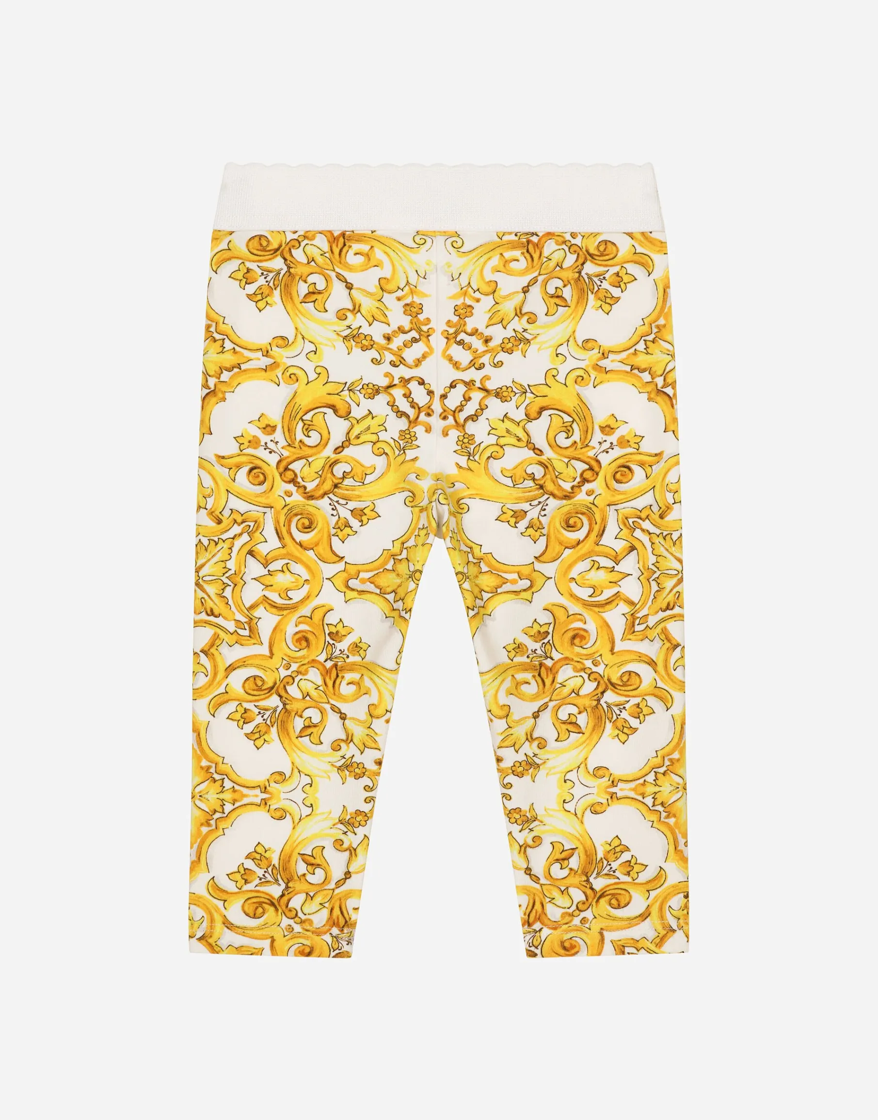 Interlock leggings with yellow majolica print