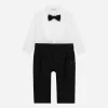 Jacquard and cotton tuxedo onesie
