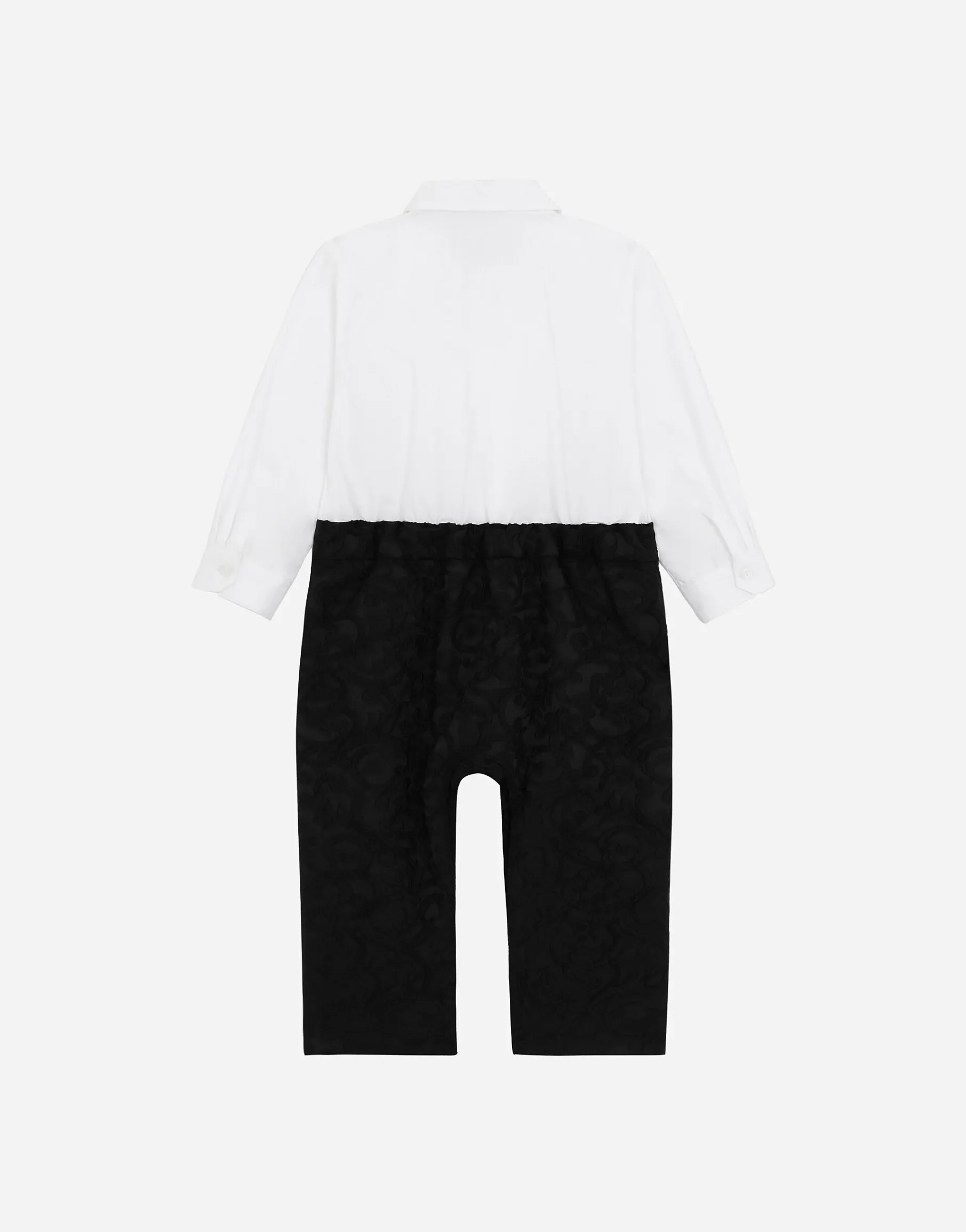 Jacquard and cotton tuxedo onesie