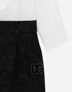 Jacquard and cotton tuxedo onesie