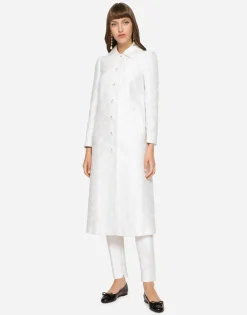Jacquard coat with all-over DG logo