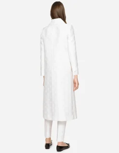 Jacquard coat with all-over DG logo