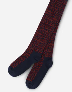 Jacquard knit tights with Dolce&Gabbana logo