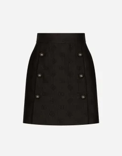 Jacquard miniskirt with all-over DG logo