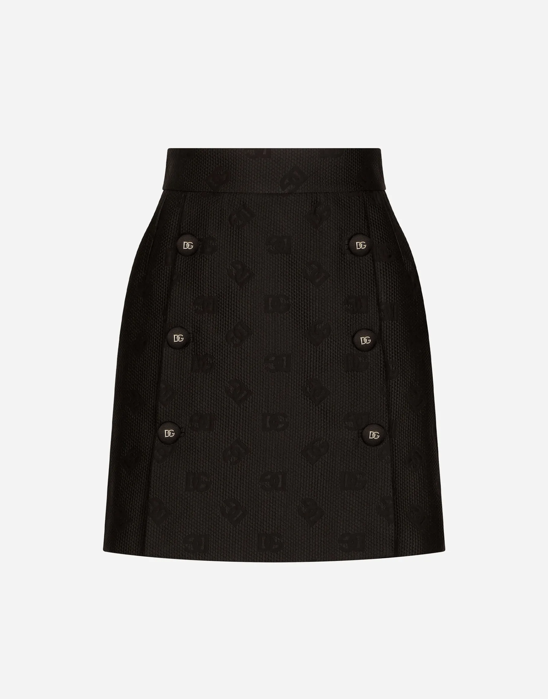 Jacquard miniskirt with all-over DG logo