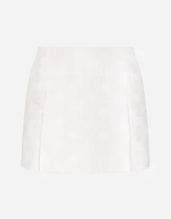 Jacquard miniskirt with all-over DG logo