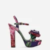 Jacquard platform sandals