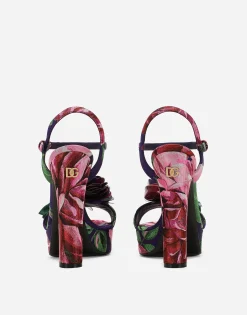 Jacquard platform sandals