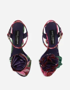 Jacquard platform sandals