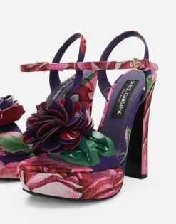 Jacquard platform sandals