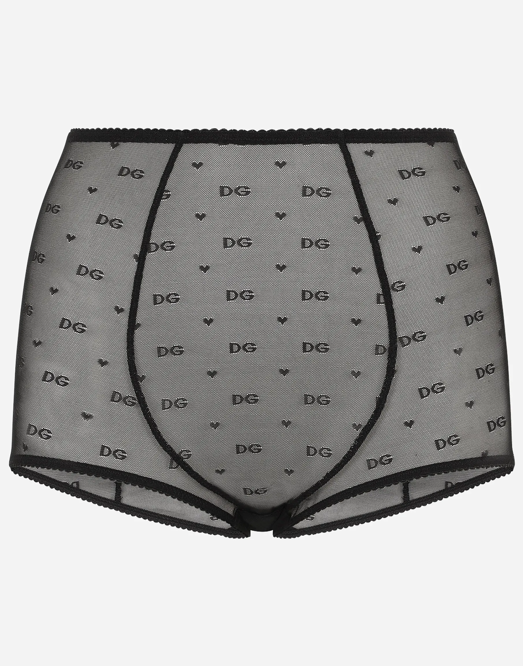 Jacquard tulle high-waisted panties