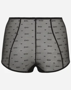 Jacquard tulle high-waisted panties