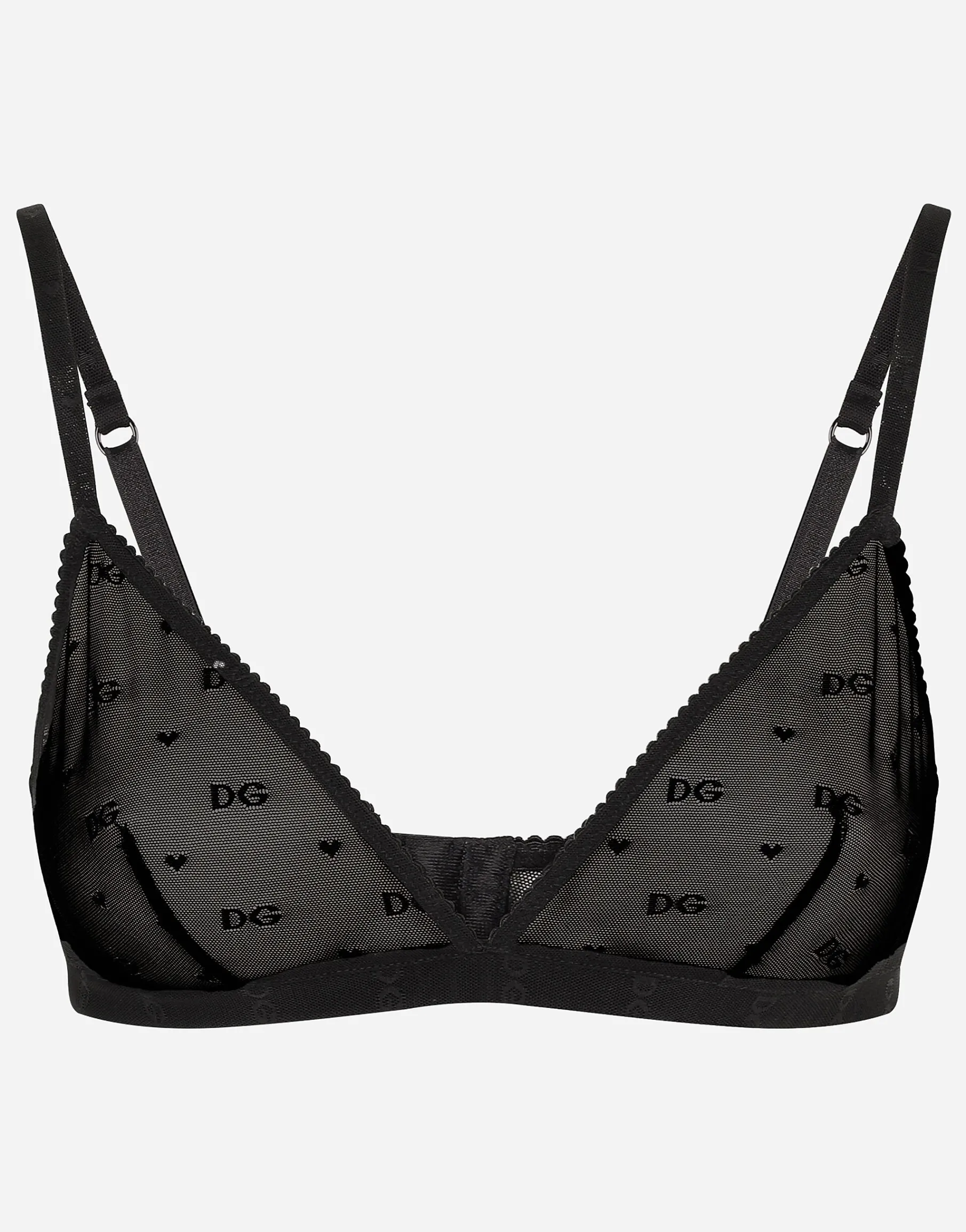 Jacquard tulle triangle bra