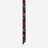 Jacquard twill headscarf with DG log and rose print (6x100)