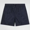 Jacquard-print fabric swim trunks with DG logo print