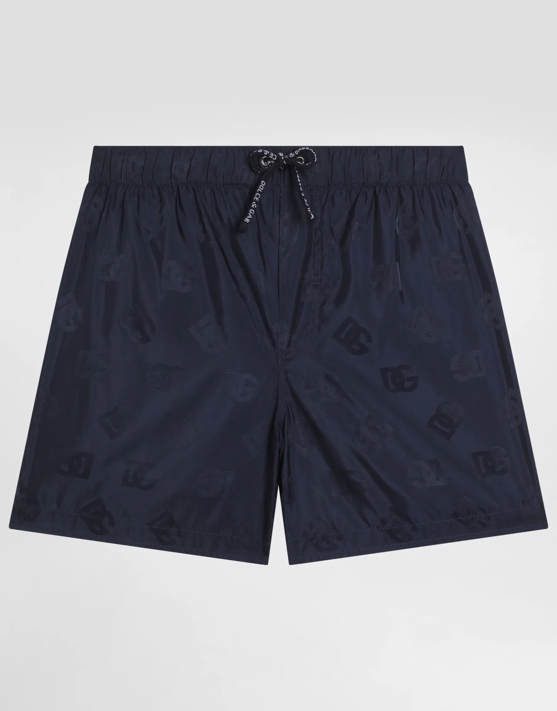 Jacquard-print fabric swim trunks with DG logo print