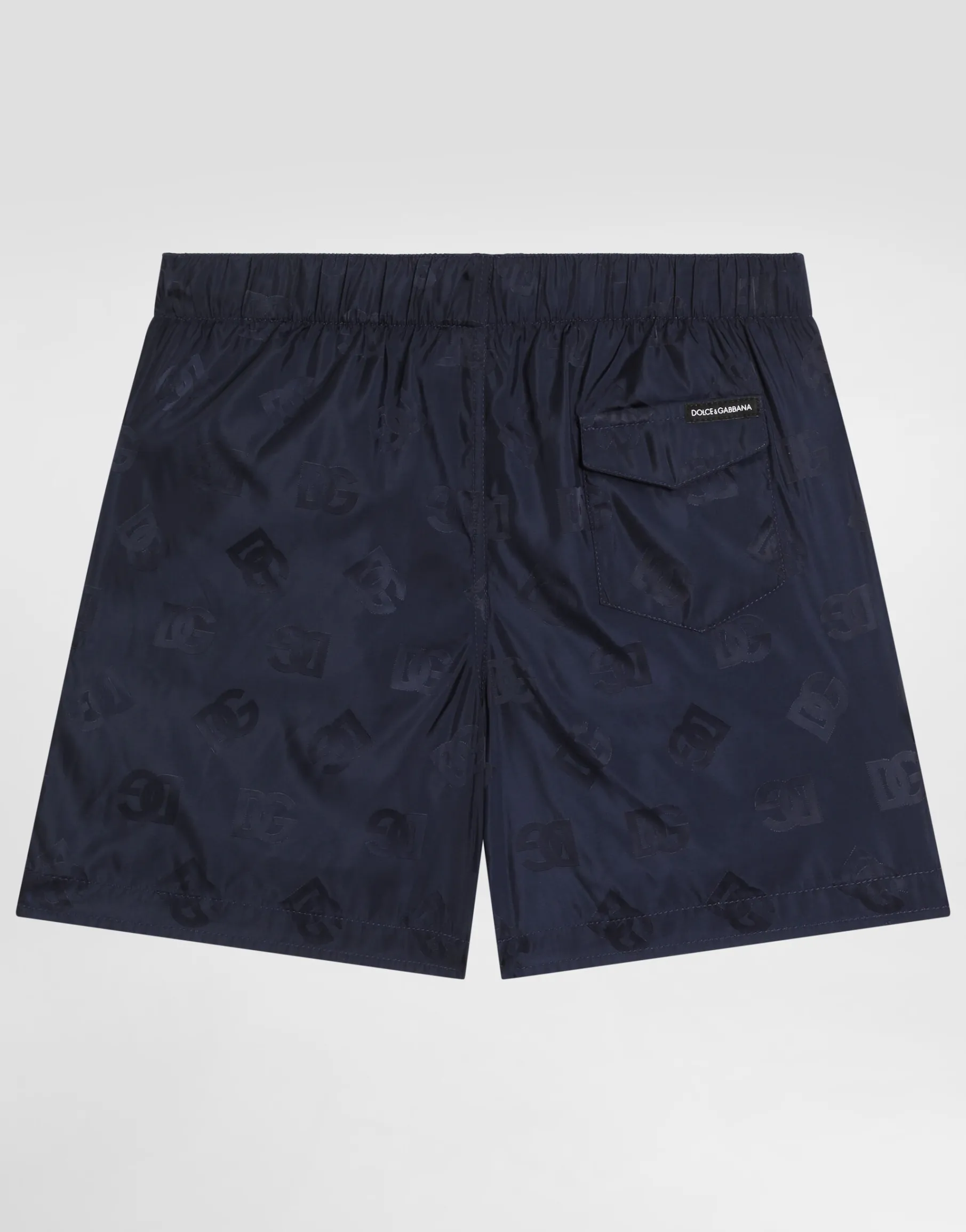 Jacquard-print fabric swim trunks with DG logo print