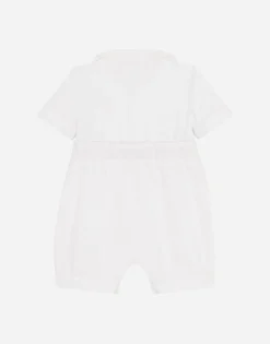 Jersey and piqué romper suit with DG embroidery