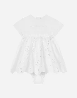 Jersey and poplin dress with Dolce&Gabbana logo