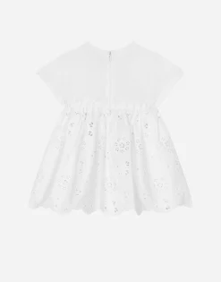 Jersey and poplin dress with Dolce&Gabbana logo