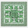 Jersey blanket with green majolica print