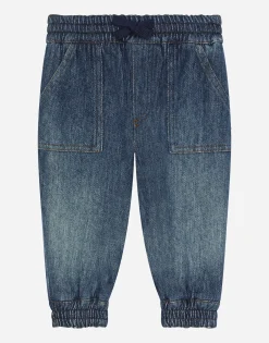Jersey denim jogging pants with DG logo