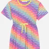 Jersey dress with all-over logo print