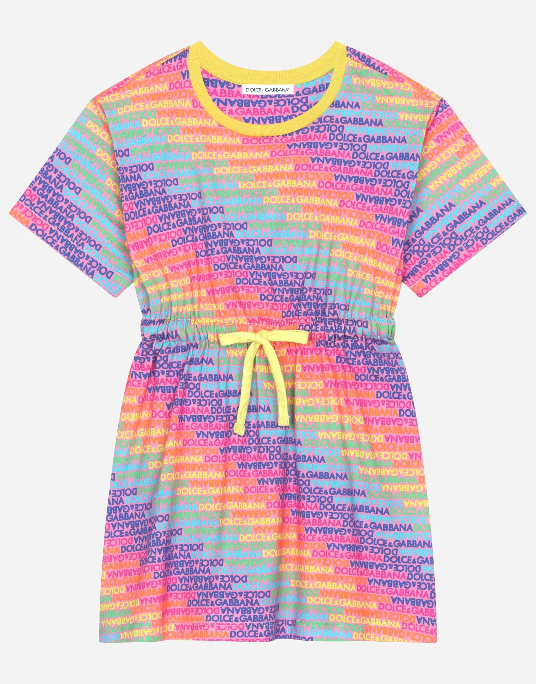 Jersey dress with all-over logo print