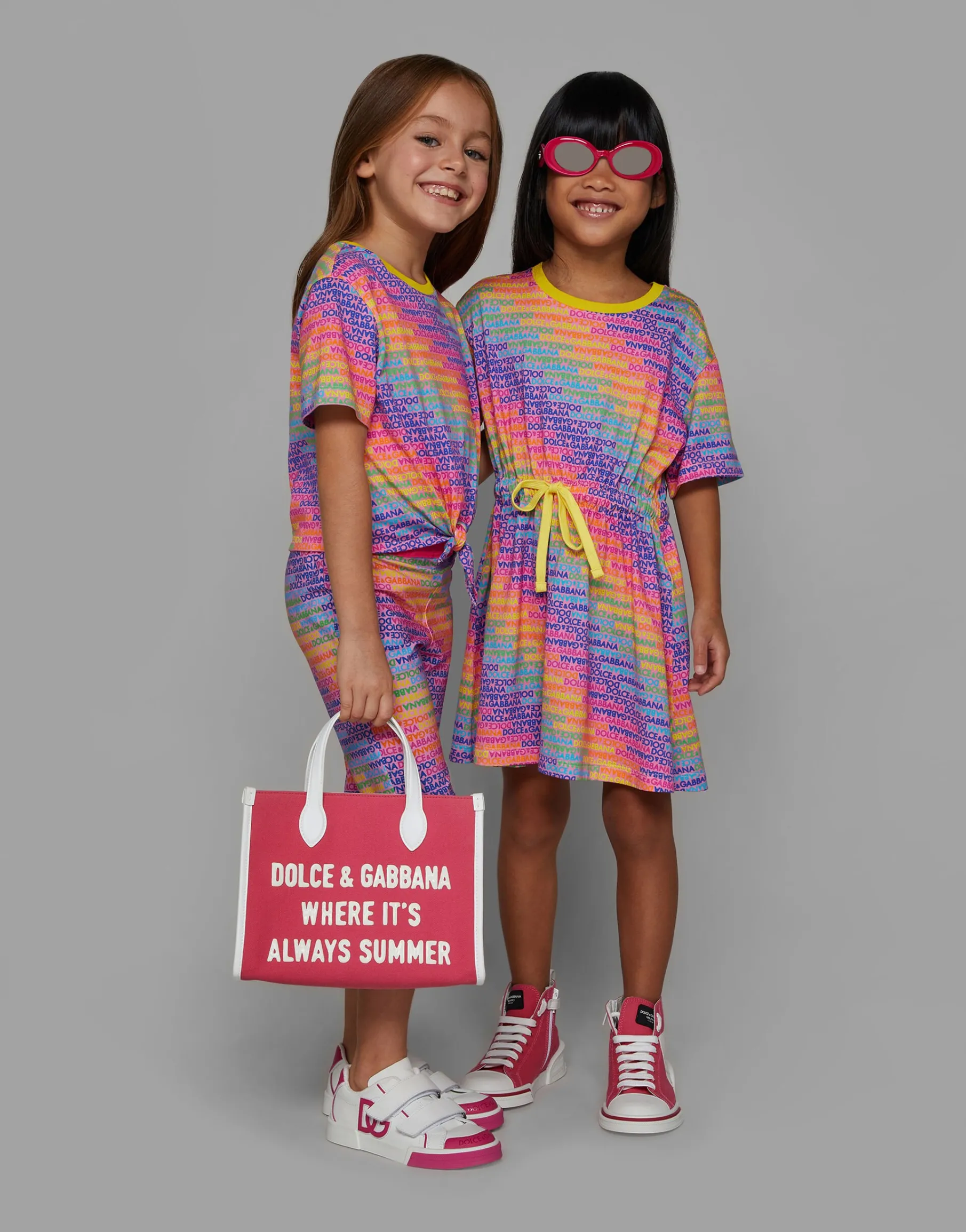 Jersey dress with all-over logo print