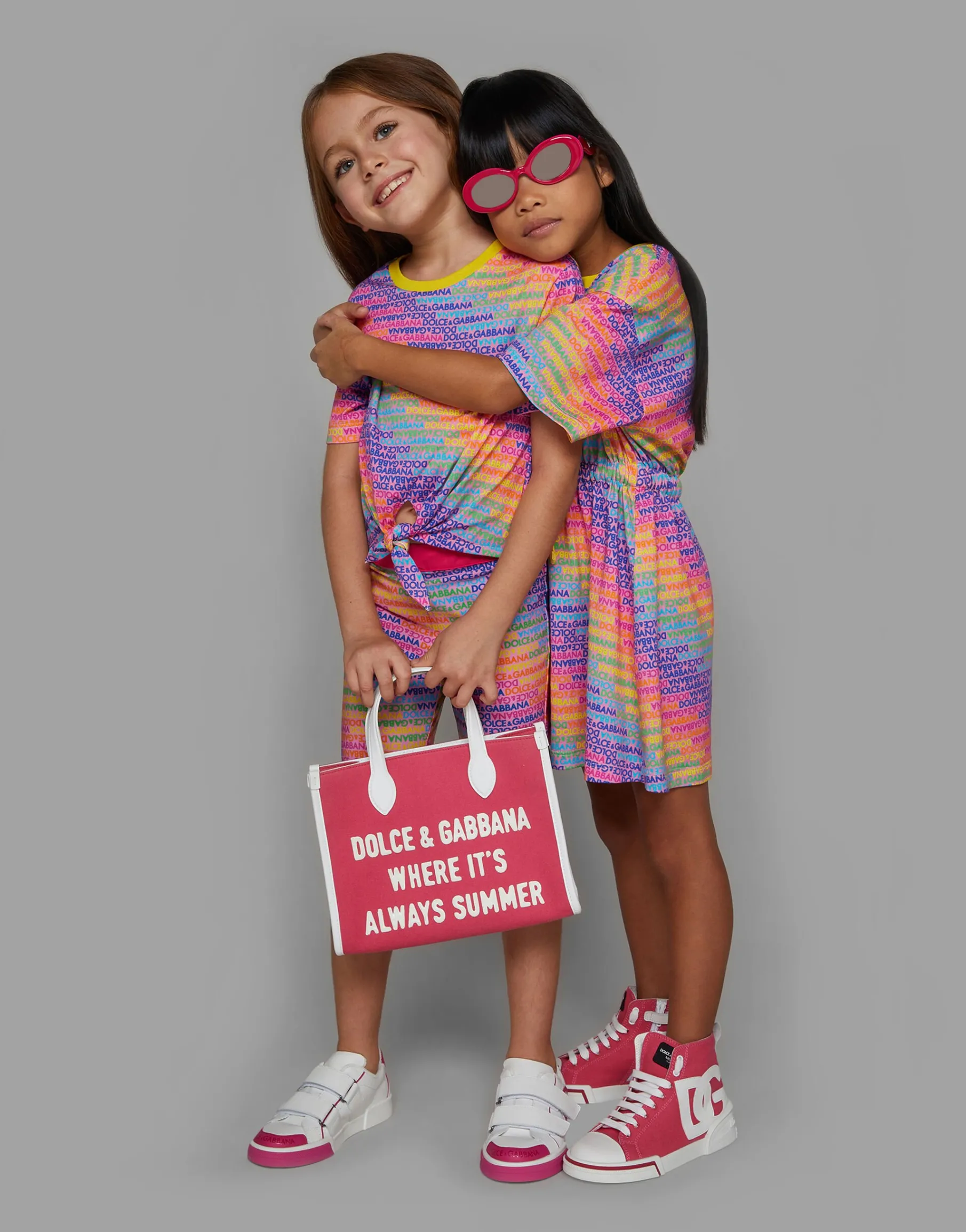Jersey dress with all-over logo print