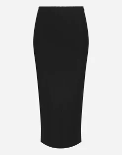 Jersey full Milano calf-length skirt