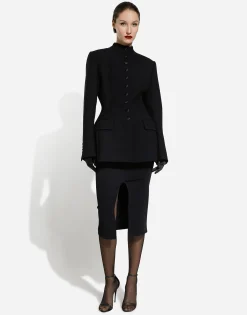 Jersey full Milano calf-length skirt