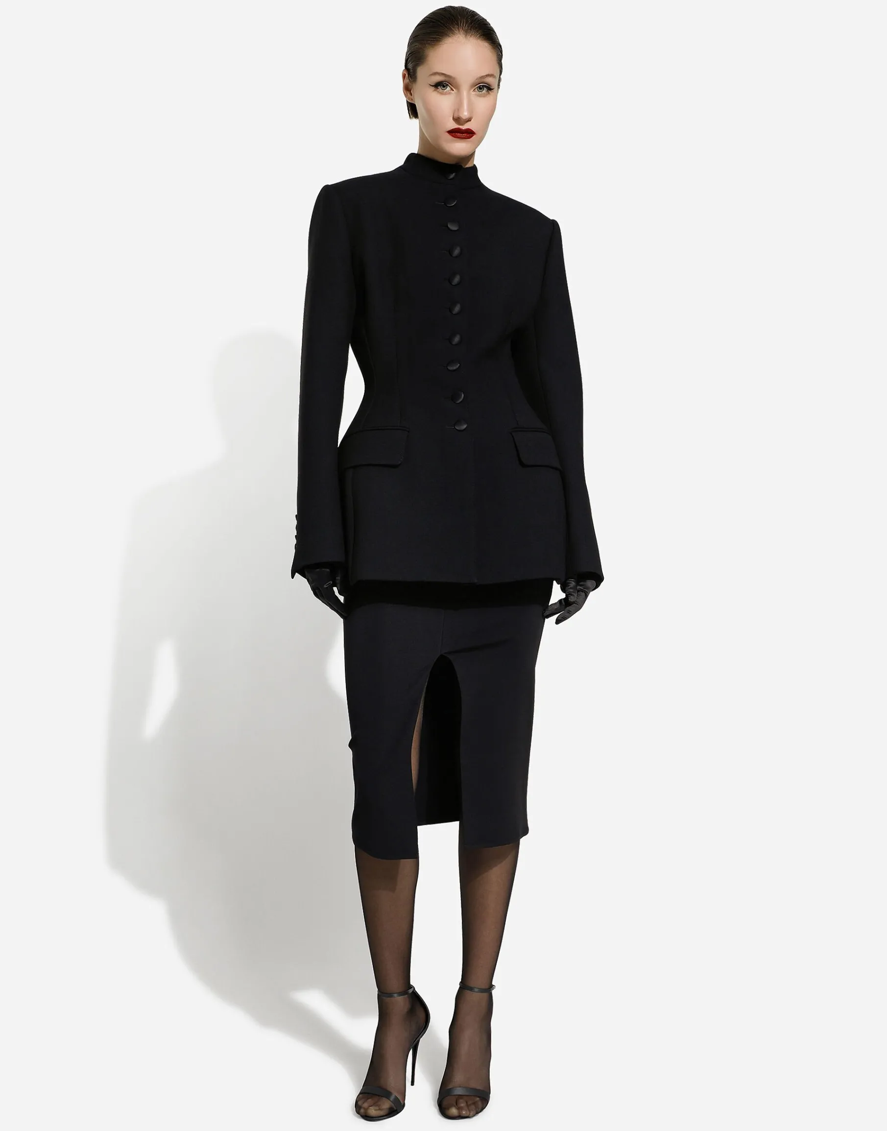Jersey full Milano calf-length skirt