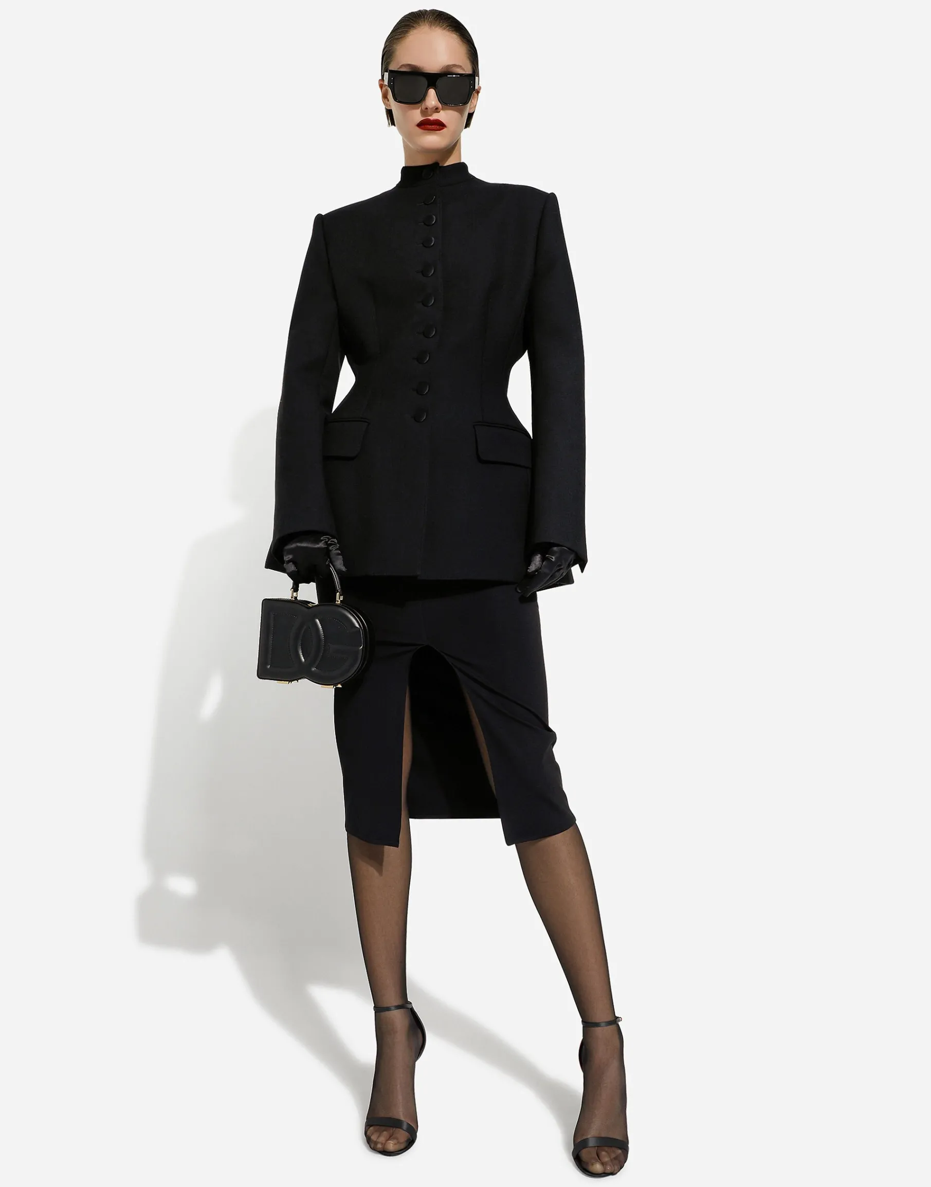 Jersey full Milano calf-length skirt