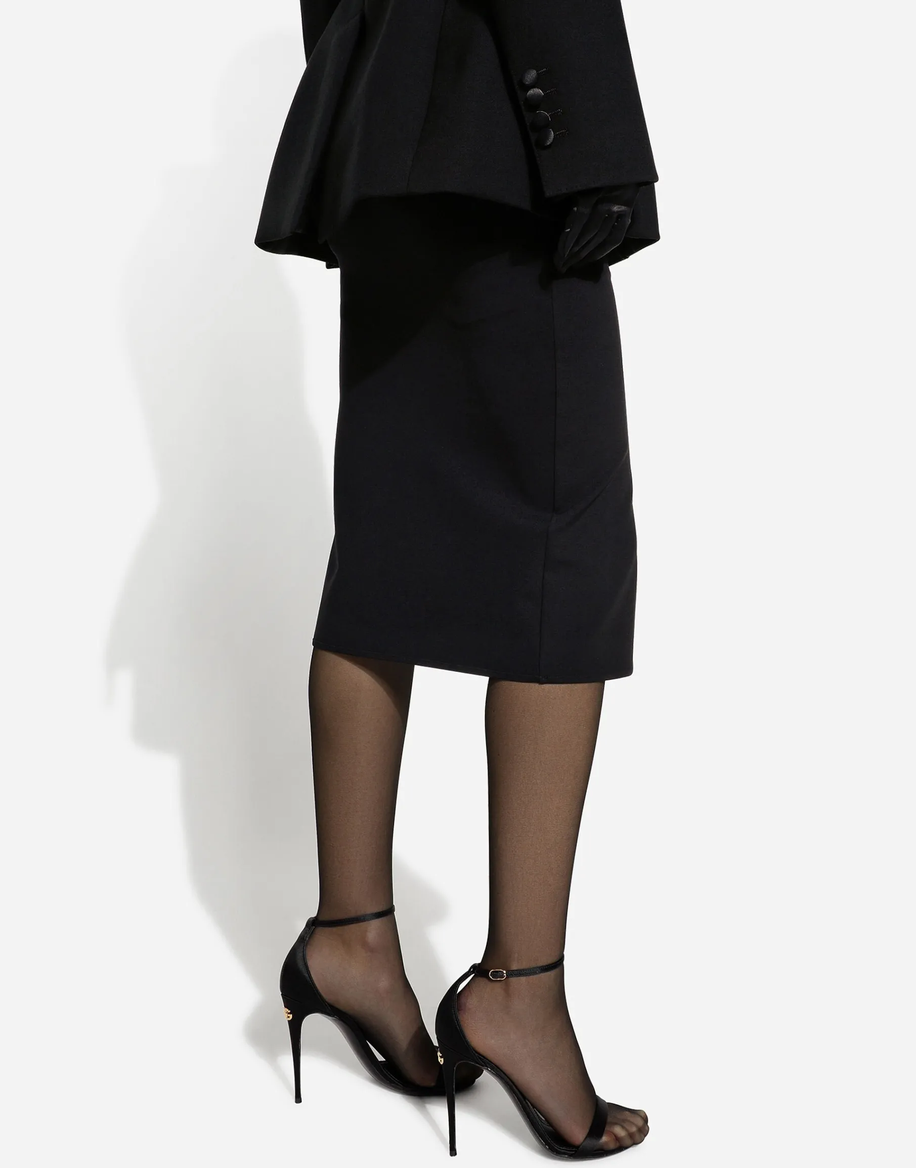 Jersey full Milano calf-length skirt