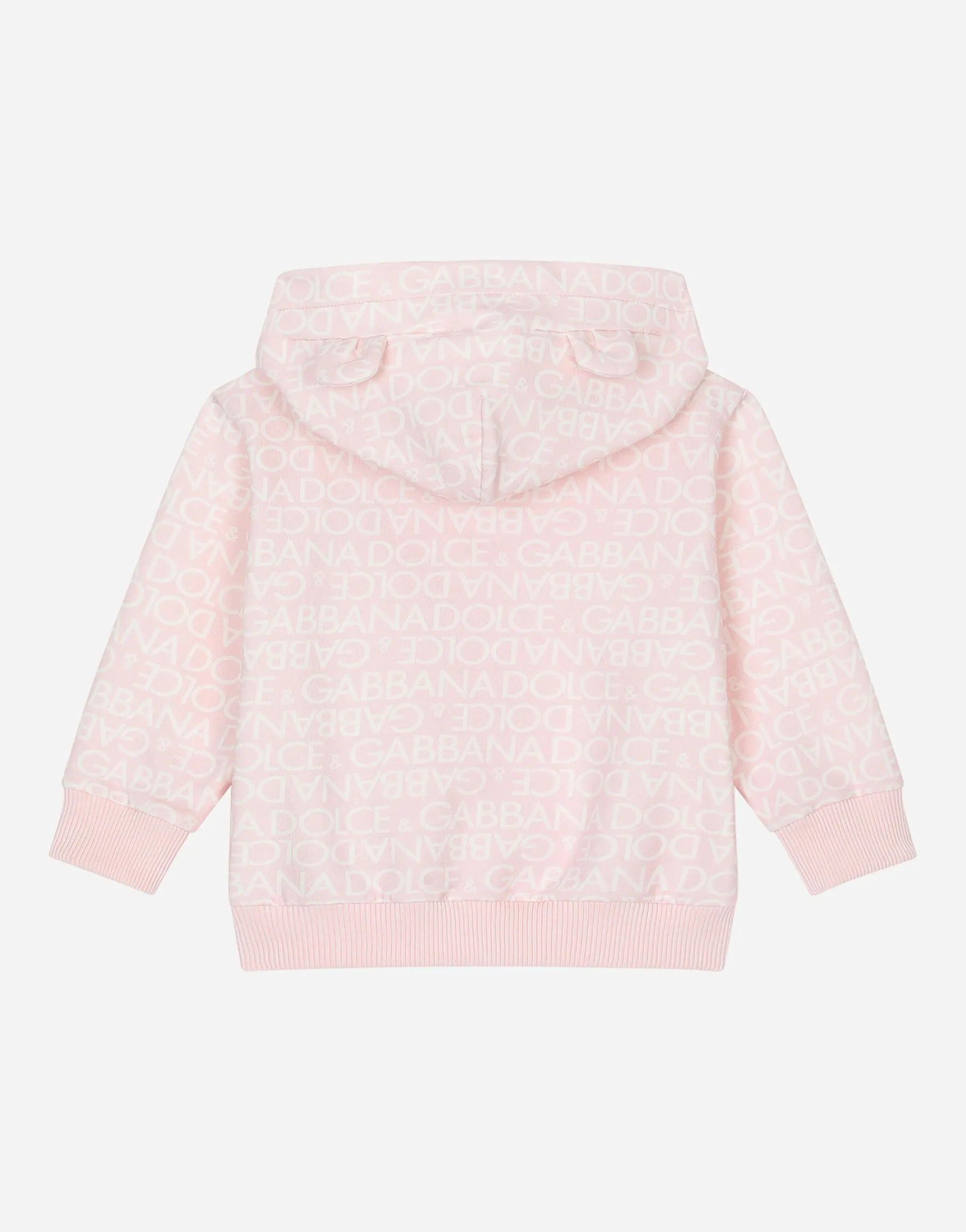 Jersey hoodie all-over logo print and patch