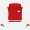 Jersey hoodie with branded tag and Dolce&Gabbana logo