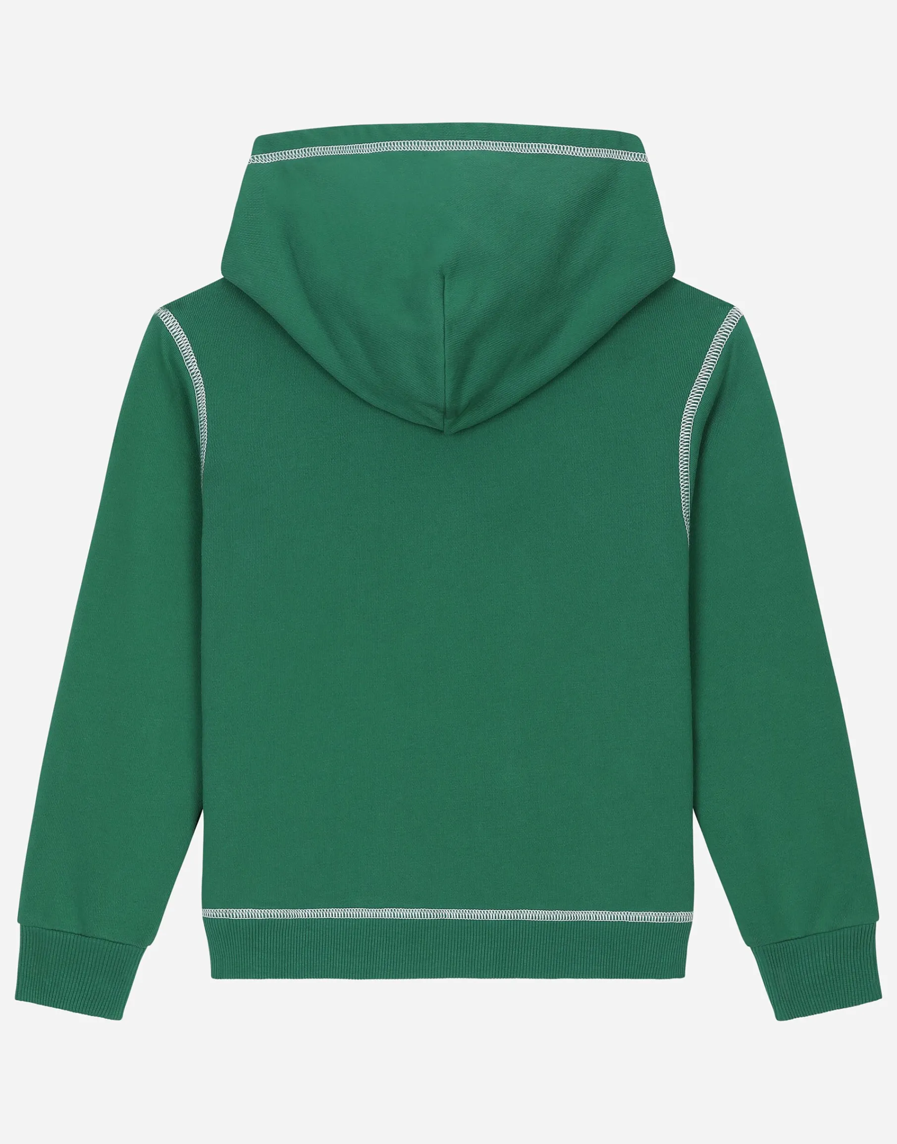 Jersey hoodie with contrasting stitching and Dolce&Gabbana logo