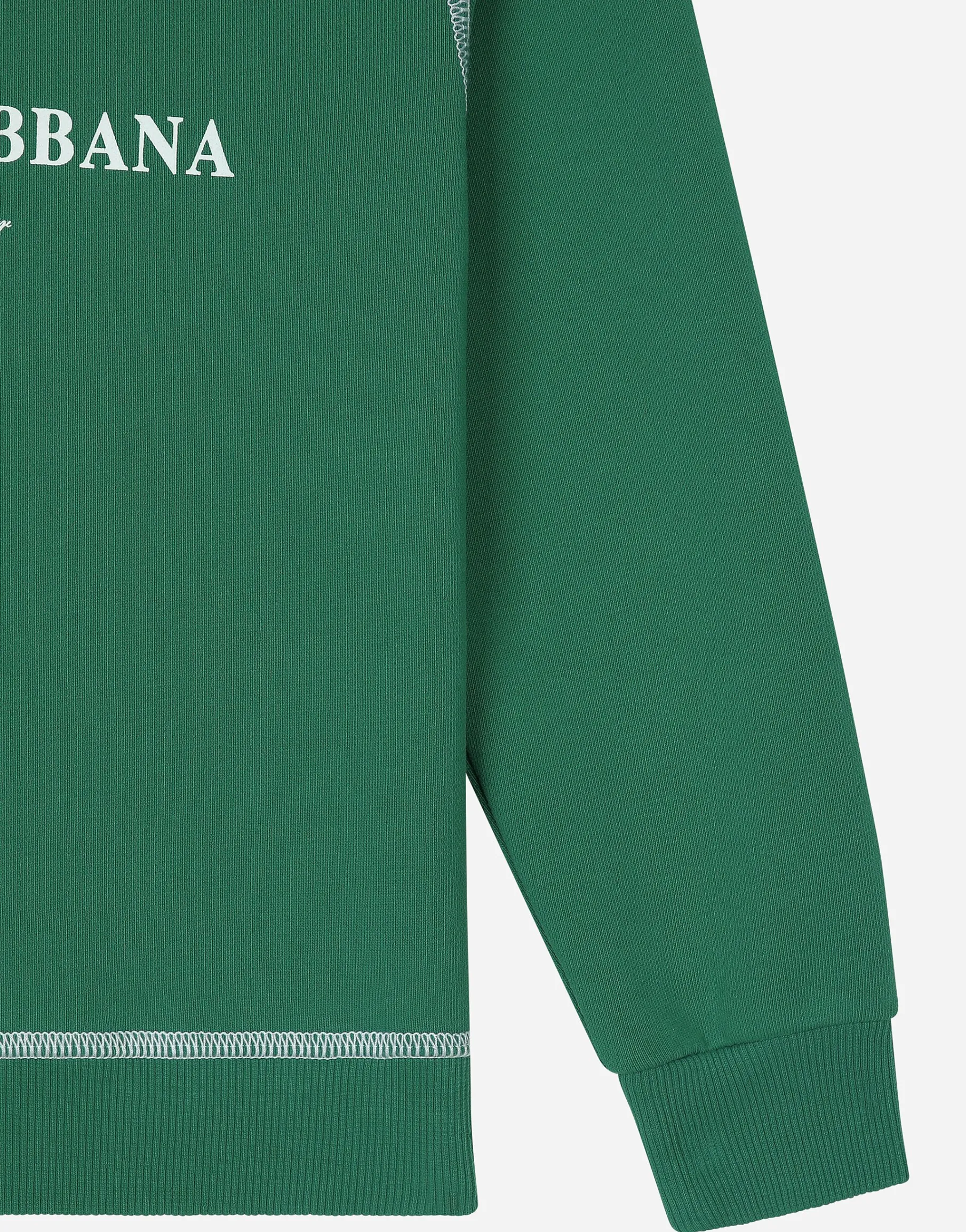 Jersey hoodie with contrasting stitching and Dolce&Gabbana logo