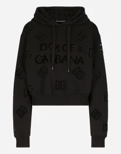 Jersey hoodie with cut-out and DG logo