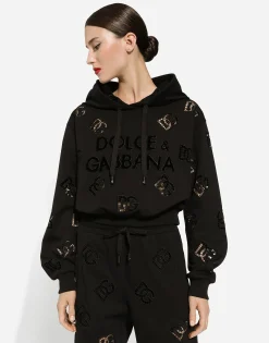 Jersey hoodie with cut-out and DG logo