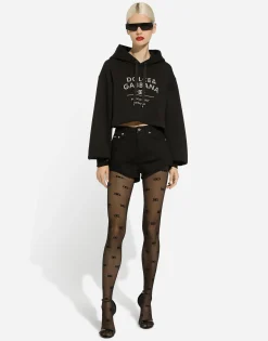 Jersey hoodie with Dolce&Gabbana logo lettering